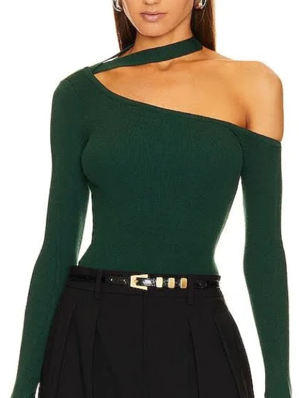 Michael Costello x REVOLVE Pia Bodysuit in Dark Green
